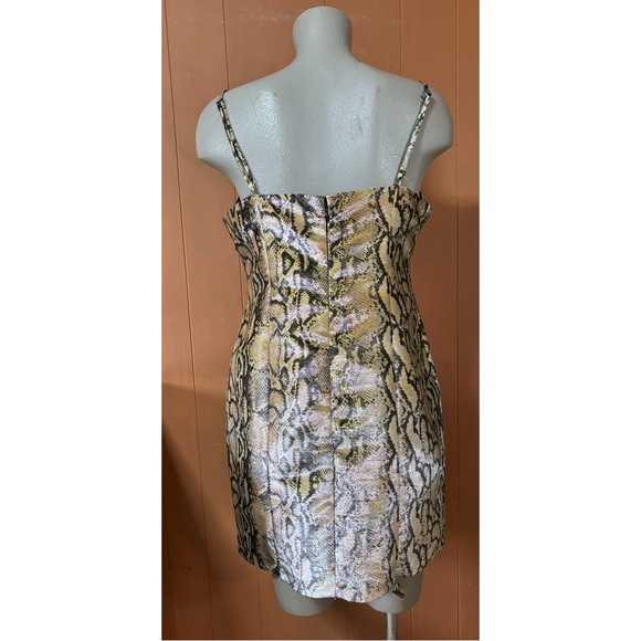 Topshop Metallic Gold Snakeskin Python Mini Dress 8 - Picture 4 of 8